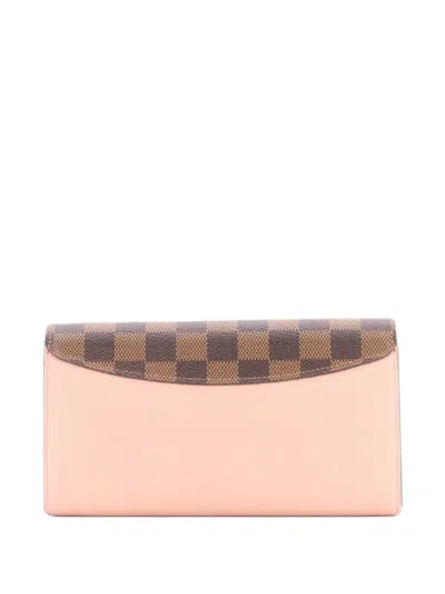 Pre-owned Louis Vuitton Croisette Wallet Damier And Leather Small Wallets In Pink