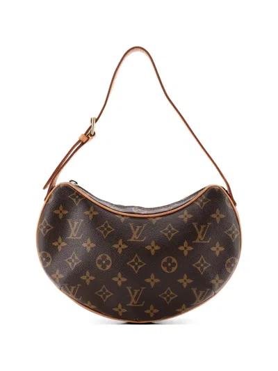 Pre-owned Louis Vuitton Croissant Handbag Monogram Canvas Pm Hobo Bag In Brown