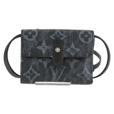 Pre-owned Louis Vuitton Cross Card Holder Limited Edition Monogram Pastel Noir Black Canvas Clutche & Pouche B