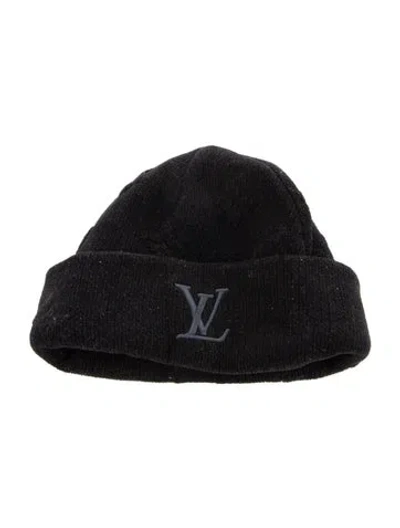 Pre-owned Louis Vuitton Crush Monogram Beanie In Black