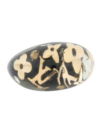 Pre-owned Louis Vuitton Crystal & Resin Inclusion Band Ring In Multi