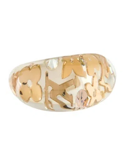 Pre-owned Louis Vuitton Crystal & Resin Inclusion Ring In Multi