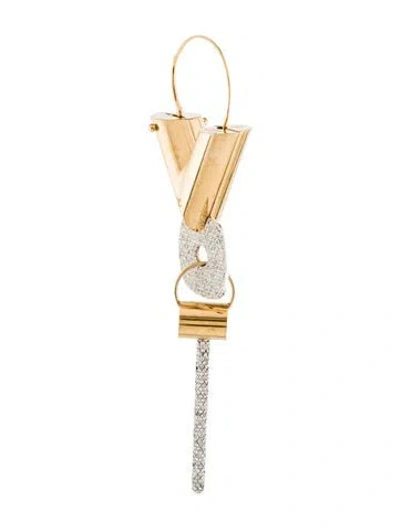 Pre-owned Louis Vuitton Crystal Essential V Earring In Multi