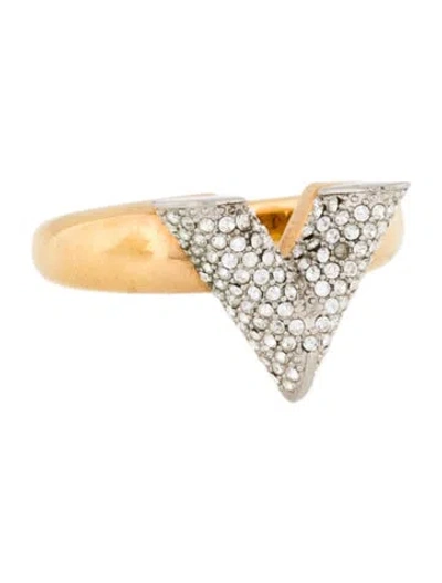 Pre-owned Louis Vuitton Crystal Essential V Ring In Multicolor