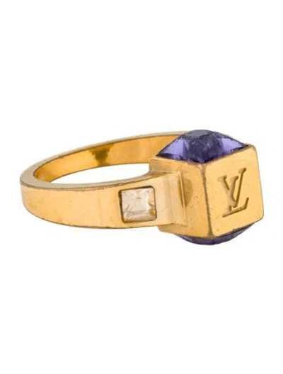 Pre-owned Louis Vuitton Crystal Gamble Cocktail Ring In Multi
