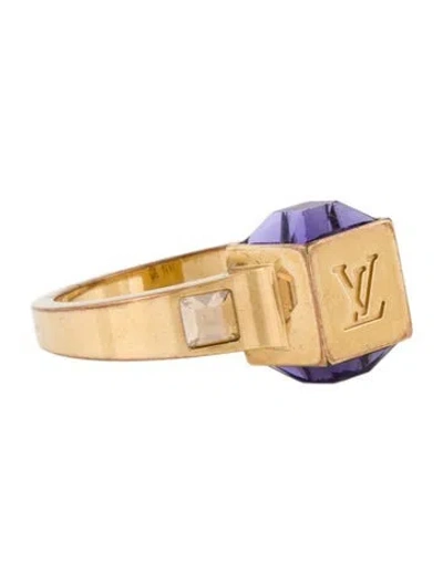 Pre-owned Louis Vuitton Crystal Gamble Cocktail Ring In Multi