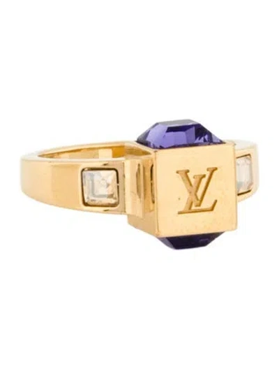 Pre-owned Louis Vuitton Crystal Gamble Cocktail Ring In Multi