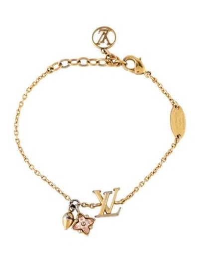 Pre-owned Louis Vuitton Crystal Loulougram Charm Bracelet, 7.25" In Multicolor