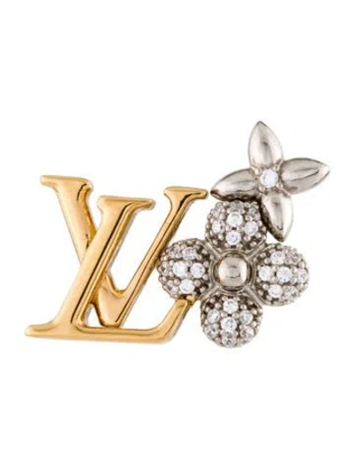 Pre-owned Louis Vuitton Crystal Lv Gram Single Stud Earring In Multi