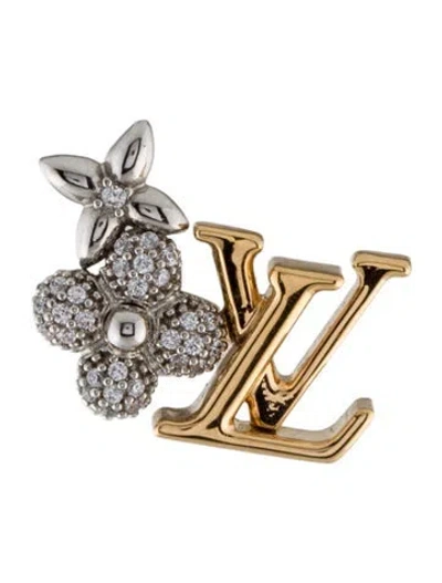 Pre-owned Louis Vuitton Crystal Lv Gram Single Stud Earring In Multi