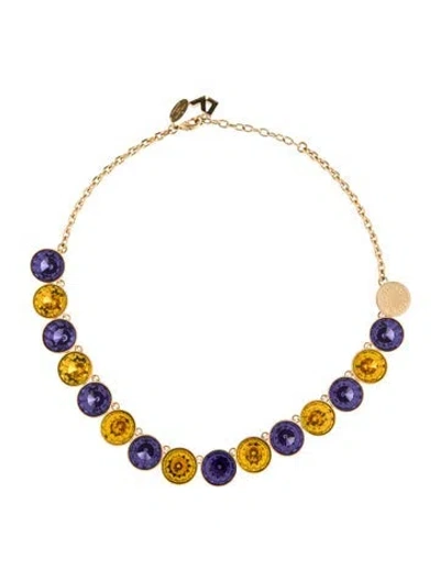 Pre-owned Louis Vuitton Crystal Over The Rainbow Collar Necklace, 17.75" In Multi
