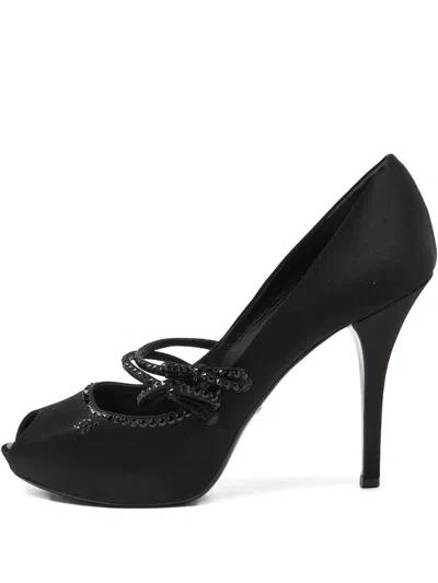 Pre-owned Louis Vuitton Crystal Peep-toe Pumps