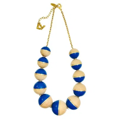 Pre-owned Louis Vuitton Crystal, Wood & Resin Beaded Necklace In Multi