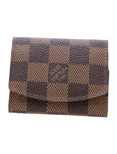 Pre-owned Louis Vuitton Cufflinks Case In Brown