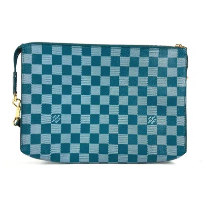 Pre-owned Louis Vuitton Cyan Green Pvc Leather Clutch Bag Shoulder Bag ()