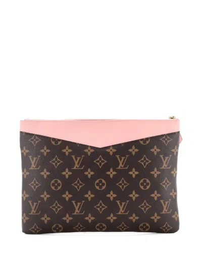 Pre-owned Louis Vuitton Daily Monogram Canvas Pouch In Brown