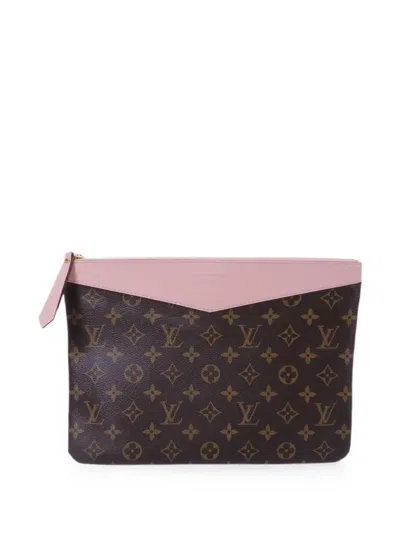 Pre-owned Louis Vuitton Daily Pouch Monogram Clutch Bag In Brown