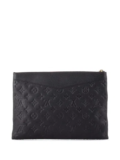 Pre-owned Louis Vuitton Daily Monogram Empreinte Leather Pouch In Black