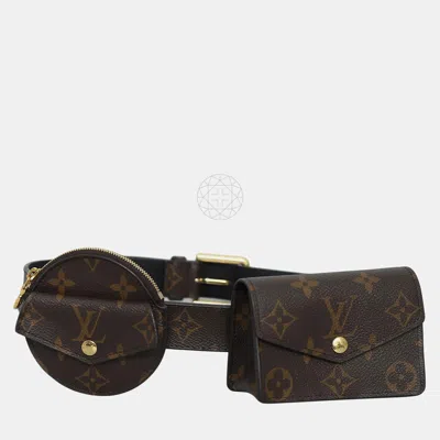 Pre-owned Louis Vuitton Daily Multi Pocket 30mm Belt In Brown