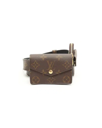 Pre-owned Louis Vuitton Daily Multi Pocket Belt Bag, Size 80 In Brown