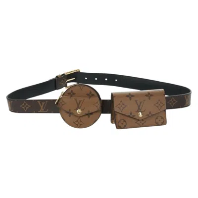 Pre-owned Louis Vuitton Daily Multi Pocket Belt Monogram Canvas Brown Canvas Wallets Accessory ()