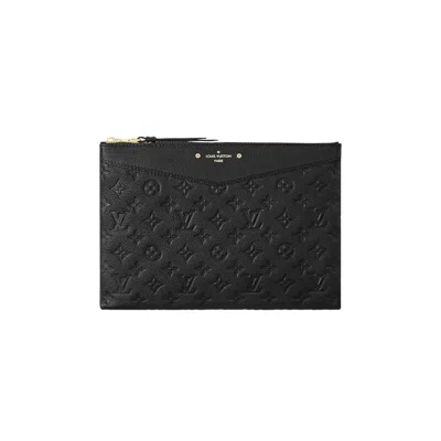 Pre-owned Louis Vuitton Daily Pouch 'black Monogram Embossed Empreinte Cowhide Leather' | Men's Size Onesize