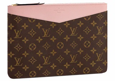 Pre-owned Louis Vuitton Daily Pouch Monogram Canvas In Rose Poudre