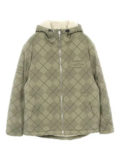 Pre-owned Louis Vuitton Damier Argyle Zip-up Jacket In Green