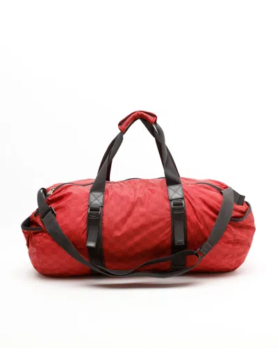 Pre-owned Louis Vuitton Damier Aventure Practical Boston Bag In Red