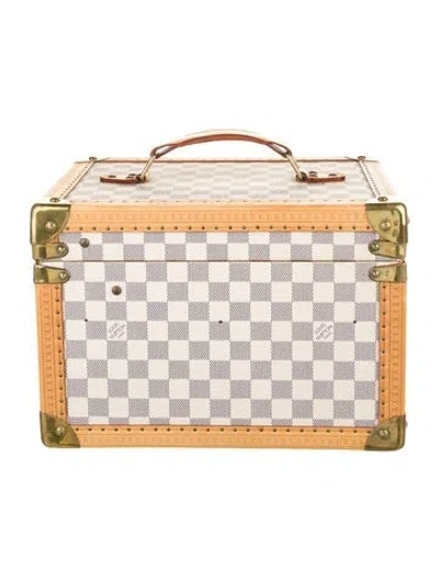 Pre-owned Louis Vuitton Damier Azur Boîte Flacons Vanity Trunk In Neutral