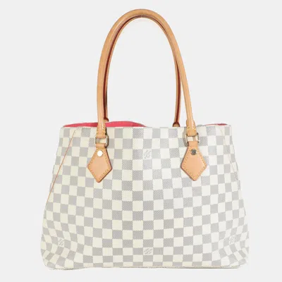 Pre-owned Louis Vuitton Damier Azur Canvas Calvi In White