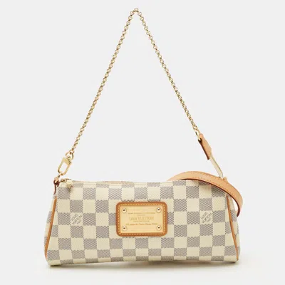 Pre-owned Louis Vuitton Damier Azur Canvas Eva Pochette In Gray