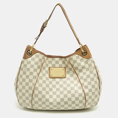 Pre-owned Louis Vuitton Damier Azur Canvas Galliera Pm Bag In Gray