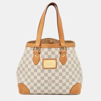Pre-owned Louis Vuitton Damier Azur Canvas Hampstead Pm Bag In Grey