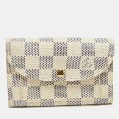 Pre-owned Louis Vuitton Damier Azur Canvas Pochette Belt Bag In Grey