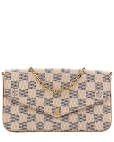 Pre-owned Louis Vuitton Damier Azur Canvas Pochette Felicie (authentic )
