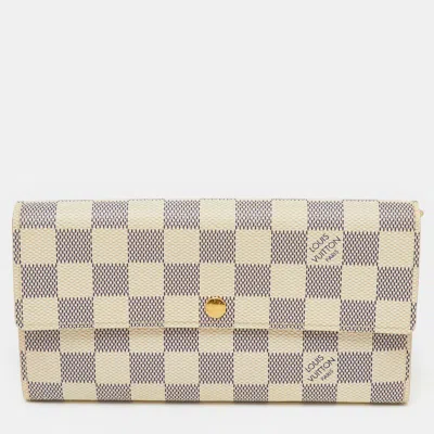 Pre-owned Louis Vuitton Damier Azur Canvas Sarah Long Wallet