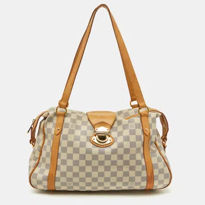 Pre-owned Louis Vuitton Damier Azur Canvas Stresa Pm Bag In White
