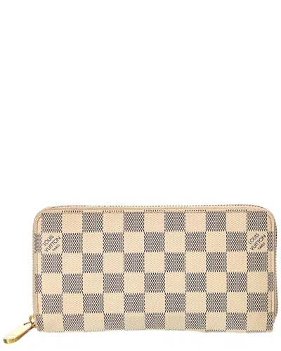 Pre-owned Louis Vuitton Damier Azur Canvas Zip Around Wallet (authentic )
