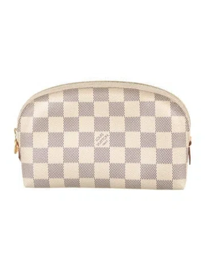 Pre-owned Louis Vuitton Damier Azur Cosmetic Pouch In Neutral
