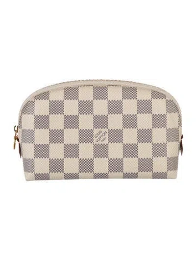 Pre-owned Louis Vuitton Damier Azur Cosmetic Pouch In Neutrals