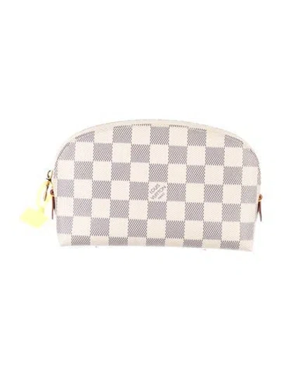 Pre-owned Louis Vuitton Damier Azur Cosmetic Pouch In Neutrals