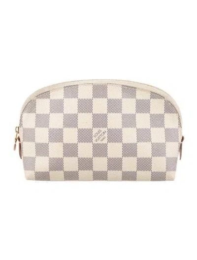 Pre-owned Louis Vuitton Damier Azur Cosmetic Pouch In Neutrals