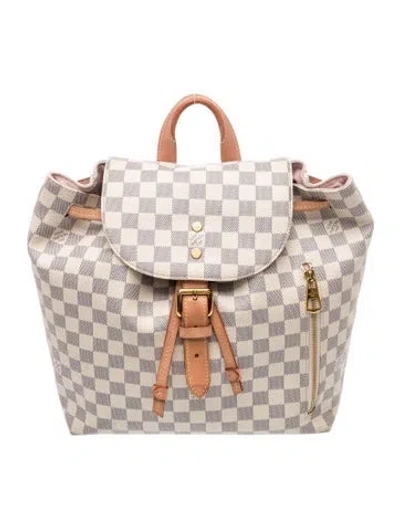 Pre-owned Louis Vuitton Damier Azur Damier Azur Canvas Sperone Backpack In Neutral