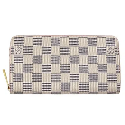 Pre-owned Louis Vuitton Damier Azur Damier Azur Long Wallet (bi-fold) () In Blue