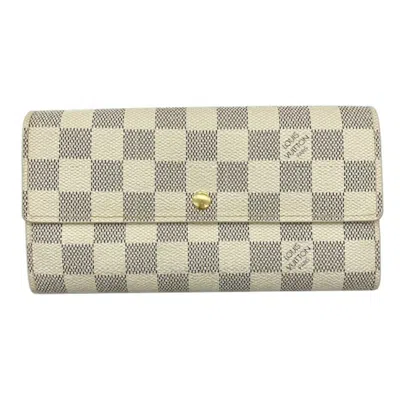 Pre-owned Louis Vuitton Damier Azur Damier Azur Long Wallet (bi-fold) () In Blue