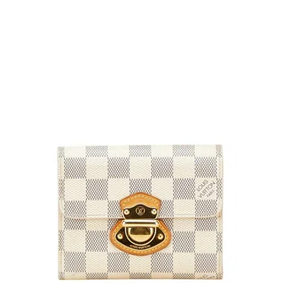 Pre-owned Louis Vuitton Damier Azur Damier Azur Pvc Leather Wallet (tri-fold) () In Blue