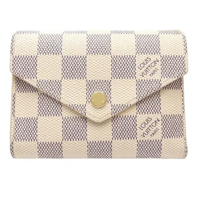 Pre-owned Louis Vuitton Damier Azur Damier Azur Rose Ballerine Damier Azur Wallet (tri-fold) () In Damier Azur, Rose Ballerine