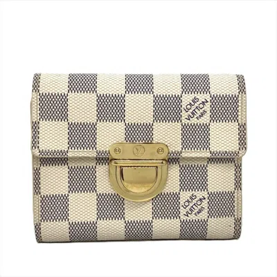 Pre-owned Louis Vuitton Damier Azur Damier Azur Wallet (tri-fold) () In Blue