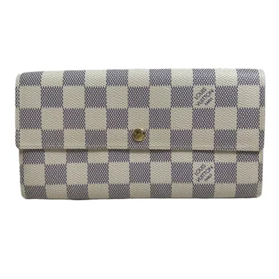 Pre-owned Louis Vuitton Damier Azur Damier Azur White Damier Azur Long Wallet (bi-fold) () In Multi